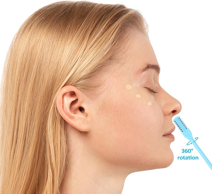 5PCS 2-in-1 Nasal Hair Cutter for Women Upgrade Double Sided Nose Hairs Knife Soft Cleaning Brush with Ear Picker Nose Hair Trimmer for Women Men 360° Nostril Hairs Remover Tool