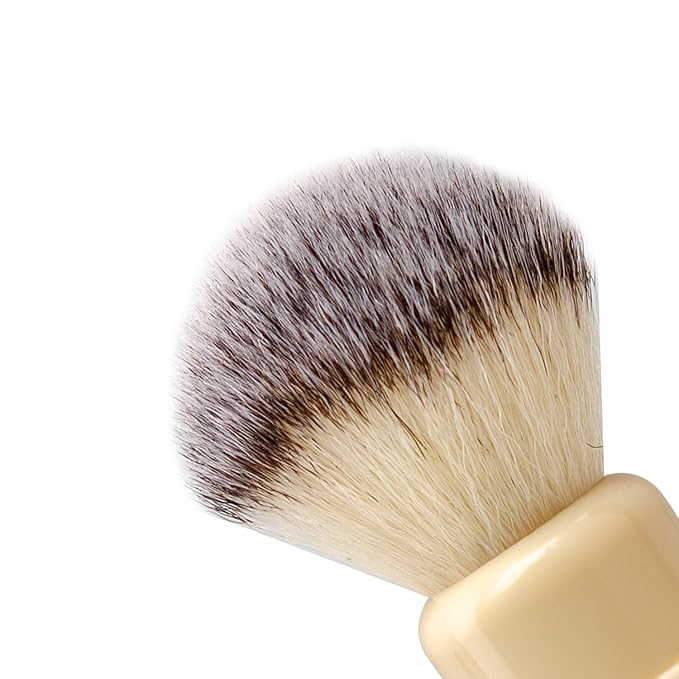 Grandslam Shaving Brush with Synthetic Hair, Cruelty-Free Shaving Cream Brush for Men, 100% Solid Resin Handle, Gently Exfoliates The Skin, 24mm Knot (Imitation ivory)