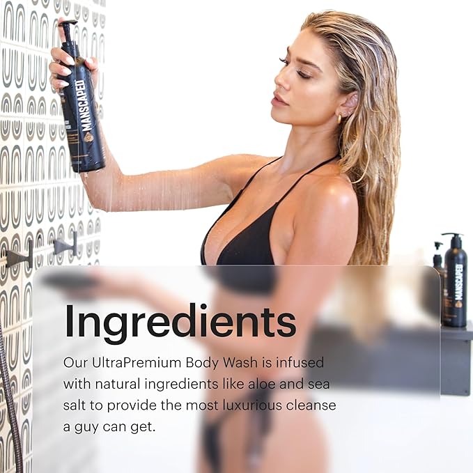 MANSCAPED® Men’s UltraPremium Refined® Body Wash, Luxurious Clean Formula Infused with Aloe Vera and Sea Salt, Refreshing and Nourishing Daily Shower Gel for Hydrating Skin, (16 oz), 2 Pack