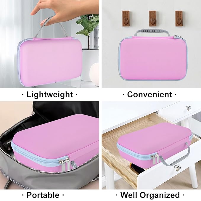 SMYV Water Flosser Travel Case, Portable Dental Oral Irrigator Travel Organizer, Hard Eva Storage Bag for Flosser, Electric Toothbrush, Toothpaset and Irrigator Accessories (Case Only) - Pink
