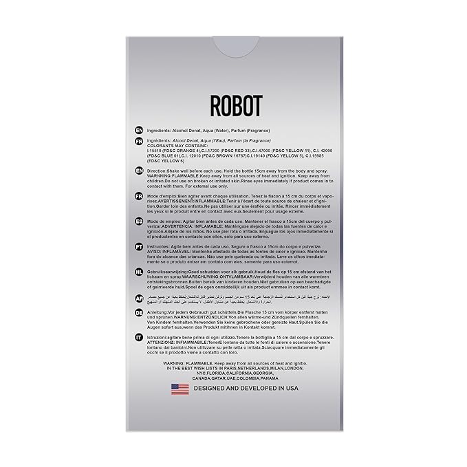 Hybrid & Company Robot For Men Eau De Toilette Vaporisateur Natural Spray 3.4 Fl Oz