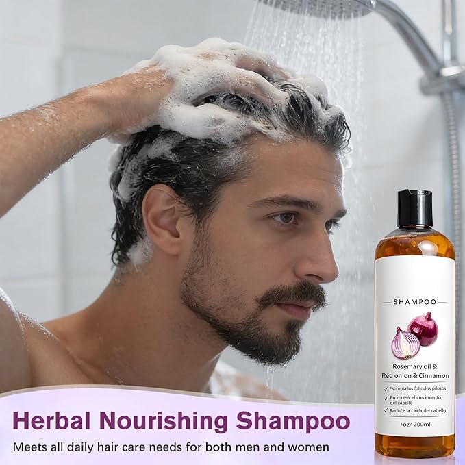 Rosemary Shampoo with Onion & Biotin,Shampoo,With Rosemary Oil, Red Onion, Cinnamon, Effectively Prevent Hair Loss,Support Hair Regrowth For Women Men