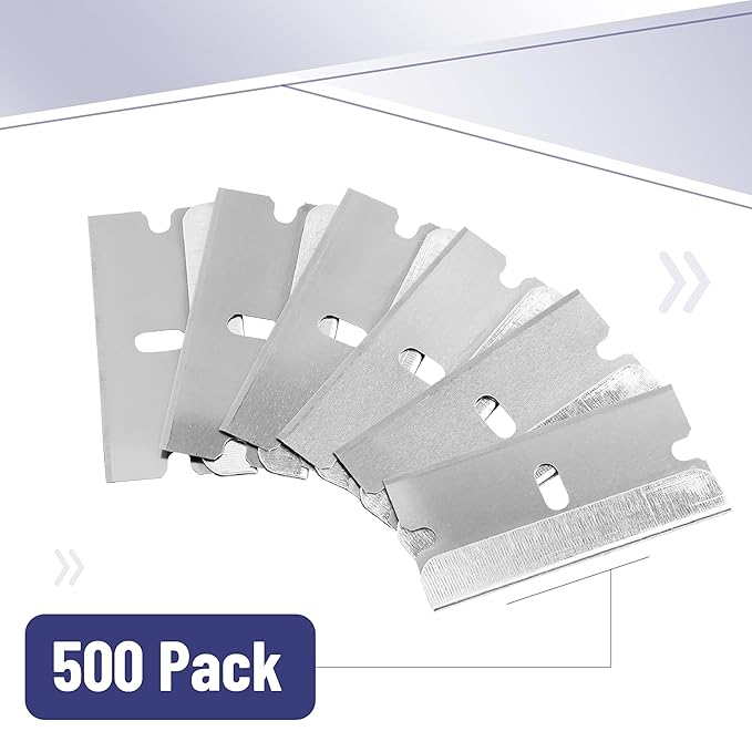 Bates- Single Edge Razor Blades, 500 Pack, Silver, Carbon Steel Razor Blades Single Edge Blades