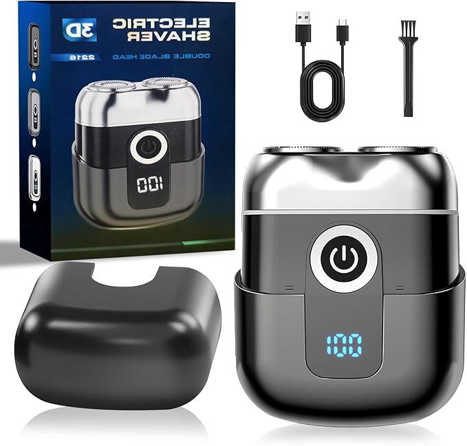 Electric Foil Shavers for Men, Mens Upgraded Electric Razor Mini Shaver, Beard Trimmer for Men with Pop Up Trimmer,USB-C Fast Rechargeable - Lightweight Handheld Design for Travel & Home