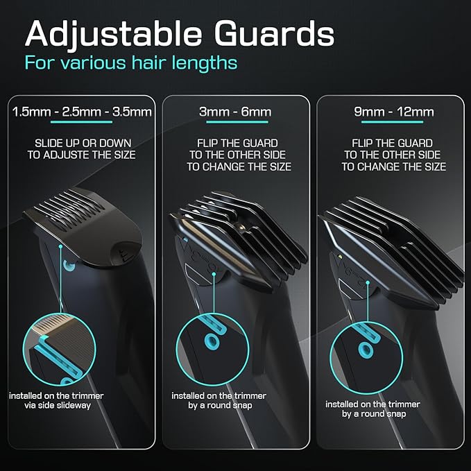 Brightman Electric Body Hair Trimmer for Men – Waterproof Cordless Groomer with Ceramic Blades LED Light & 120-Min Runtime for Chest Groin Armpits Legs & Travel