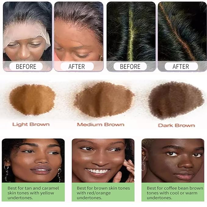 Lace Tint Melting Hair Mousse Foam for Women Men Hair Wig Lace Wigs Toupees and Hairpieces Natural Finishing Lace Color(Medium Brown)