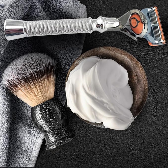 Flex Ball Handle Shaving Razor – All Chrome Long Handle Razor with Flex Pivot Technology & Diamond Knurled Grip for Men’s Precision Shaving