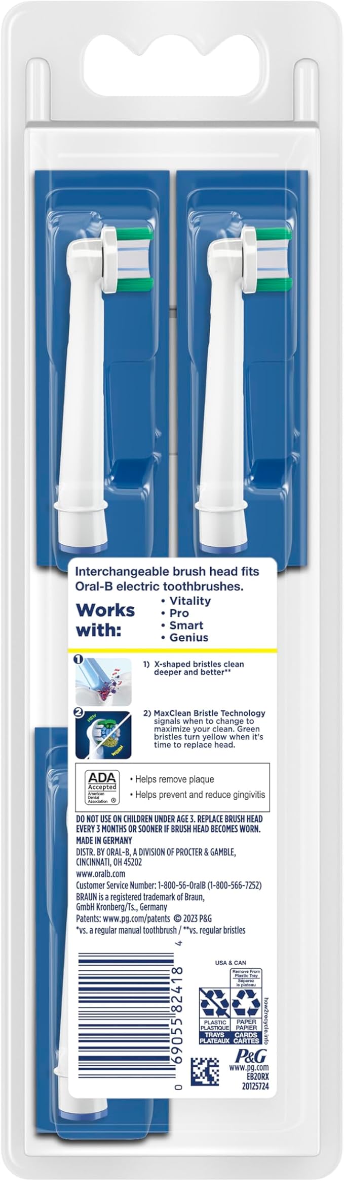 Precision Clean X-Filament Replacement Brush Heads, 3 Count