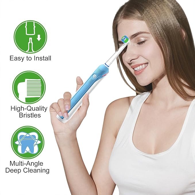 Replacement Toothbrush Heads Compatible with Braun Oral B, 20 Pack Professional Electric Brush Heads for Oral B Replacement Heads Refill Pro 1000/1500/4000/7000/8000/9600 Etc.