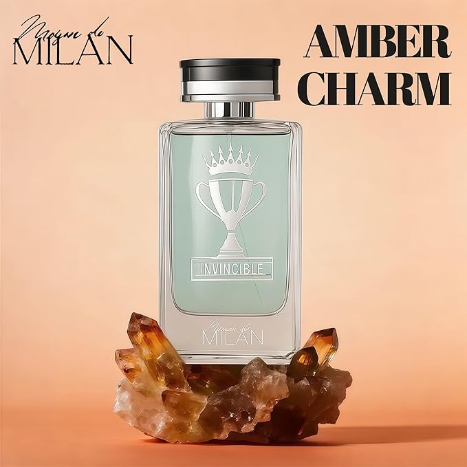 Men's Cologne Gift Set of 4(MilanInvin&InvincibAquaSP&MCH&GREY) - 3.4 Fl Oz Each | Vanilla Bourbon, Leather & Amber Floral Fragrance | Luxury Eau de Toilette Quartet