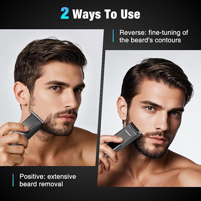 Body Hair Trimmer for Men - Kensen Electric Groin & Pubic Hair Trimmer, Rechargeable Ball Shaver Groomer, Waterproof Mens Body Groomer Kit for Sensitive Areas, Cordless for Wet/Dry Use (Gray)