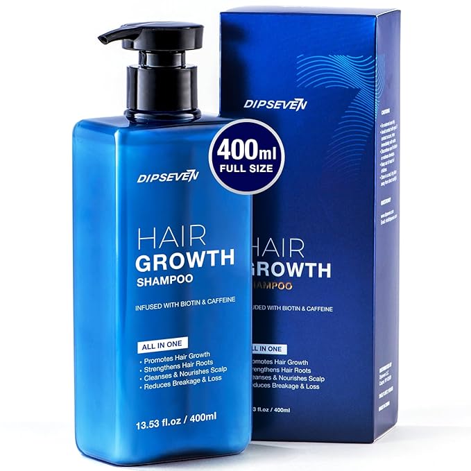 Biotin Hair Growth Shampoo for Men: Powerful Cleaning, Thickening & Strengthening Formula for Hair Loss & Thinning Hair, DHT-Blocking Root Activator with Biotin, Caffeine & Tea Tree Oil, 13.5 fl oz