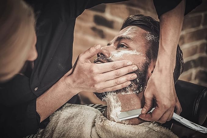 Professional Straight Razors For Men - Barber Razor Straight Edge Razor Shaving Kit For Close Shave - Beard Cut Throat Safety Razor Navajas Para Barbero Shavette With 10 Shaving Blades By Krisp Beauty