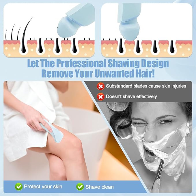 Electric Shaver for Women, 2 in 1 Wet & Dry Silk Glide Pro Shaver with 2 Removable Heads, Rechargeable Electric Trimmer for Bikini, Pubic Hair, Legs, Body, IPX7 Waterproof