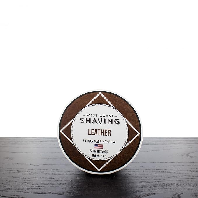 West Coast Shaving Shaving Soap, Leather, 4 oz