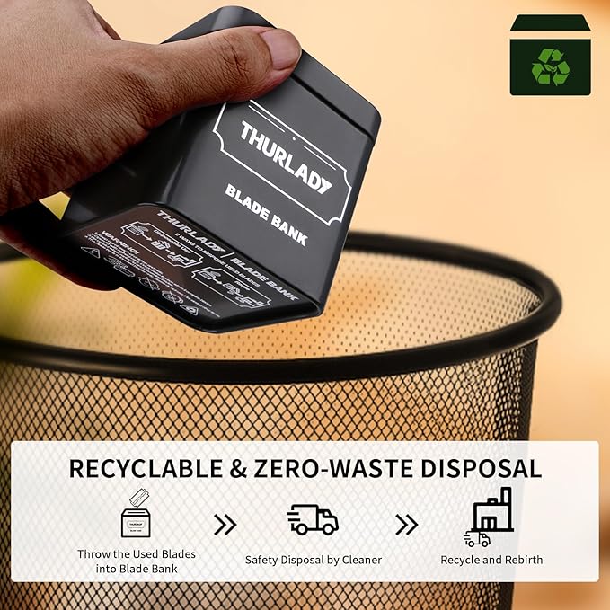 Razor Blade Disposal Container, Matte Black, Large Capacity, Holds Over 500 Blades, Safe & Recyclable