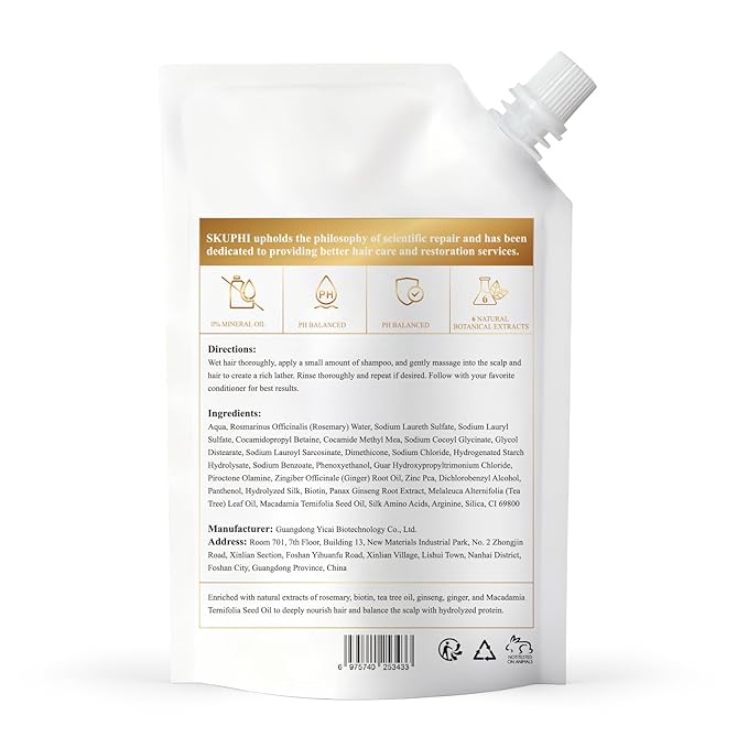 Rosemary Amino Acid Shampoo, Biotin Hair Growth Shampoo for Thinning Hair Women and Men Hair Loss Zinc PCA + Hydrolyzed Silk, Balancing & Nourishing Formula, 8.45 fl oz, 2-Pack