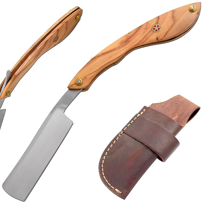 Straight Razor | Straight Edge-Razor Wood Handle- Sharp | High Hardness Stainless Steel Cutthroat Straight Edge Blade | Barber Razor (222)