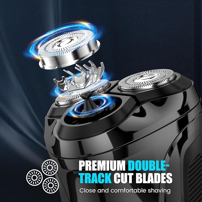 Brightup Electric Razor for Men Face, Wet & Dry Electric Shaver for Men with Pop-up Trimmer, Men's Razor with 4D Flex Precision Blades, USB Fast Charging, LED Display, Travel Lock, Storage Case