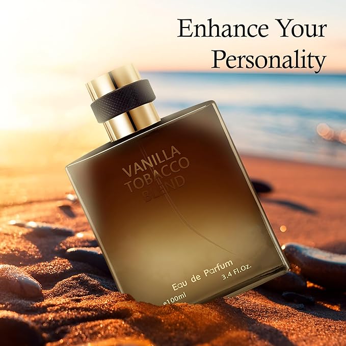 Men’s Cologne Vanilla Tobacco Original Natural Spray Eau De Toilette,Long-Lasting Scent Perfume for Men Elegant Bottle - Great Holiday Gift, 3.4 Fl Oz/100 Ml