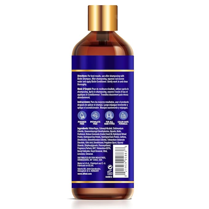 Difeel Elevated Pro-Growth Biotin Conditioner for Hair Growth 12 oz. - Paraben-Free Conditioner for Thin Hair