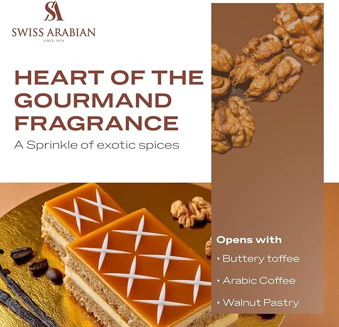 Swiss Arabian Shaghaf Vanilla Toffee - Arabian Perfume for Men and Women - Unisex Eau de Parfum - Dubai Long Lasting Perfume - Travel Size - 2.5 oz