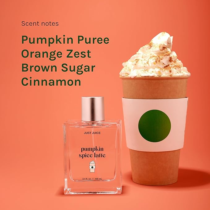 Just Juice Pumpkin Spice Latte - Warm Vanilla Perfume for Women and Men - Pumpkin Spice Perfume with Nutmeg, Cinnamon, Tonka Bean - 3.4 oz