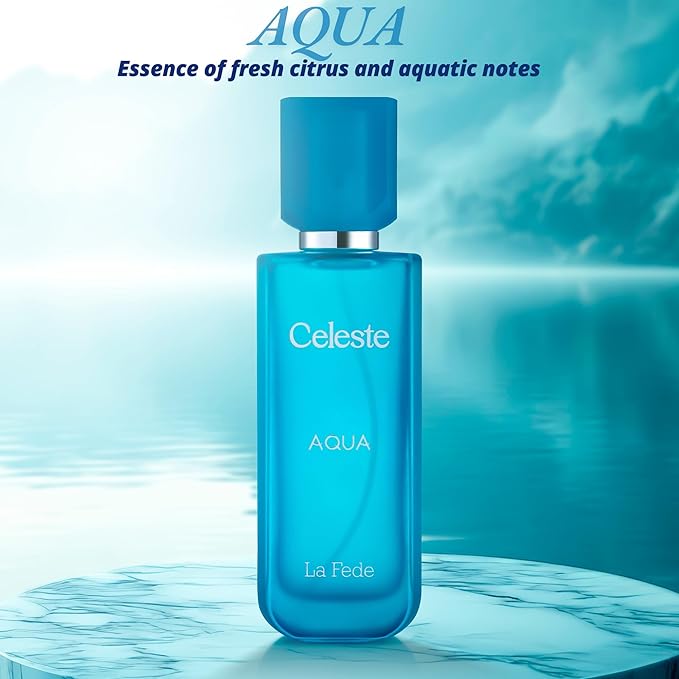 Khadlaj La Fede Celeste Aqua Eau de Parfum Spray for Unisex, 3.4 Ounce / 100ml