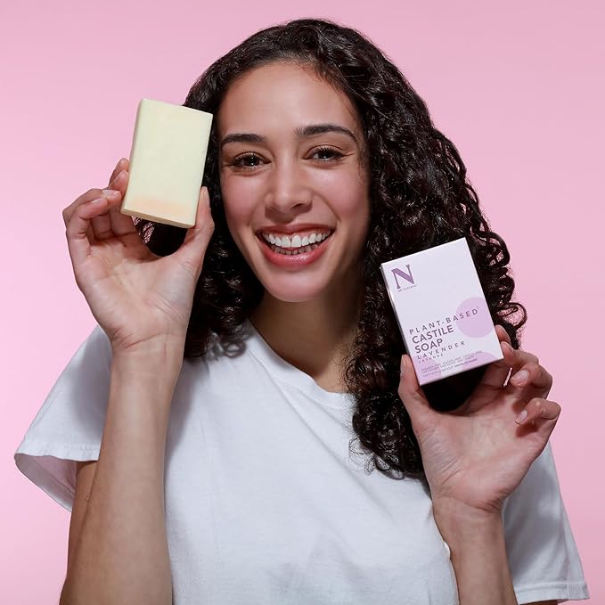 Dr. Natural Castile and Black Bar Soap Set - Multipurpose Soap Bar with Anti-Acne Properties - Lavender, Peppermint, Black Soap - 3 pc