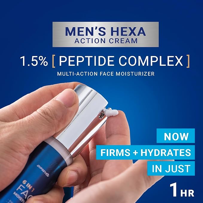 6‑in‑1 Face Cream for Men: Daily Hydrating Anti‑Aging Moisturizer with Hyaluronic Acid & Niacinamide – Helps Smooth Fine Lines
