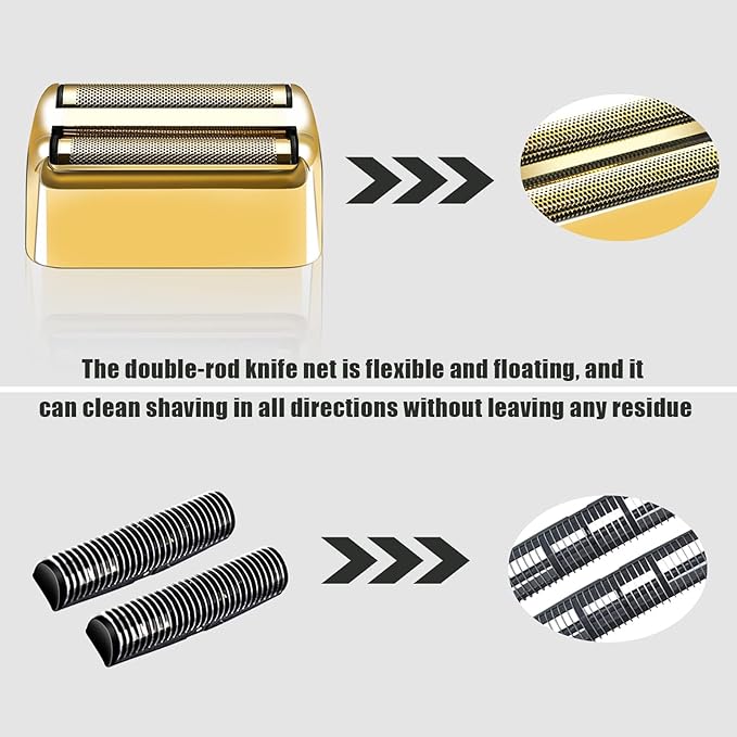 Gold Shaver Head for BaBylissPRO Barberology Double FXFS2G (1 Count, 1 Blade, Male, Adult Men)