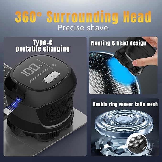 Head Shavers for Bald Men, Body Hair Trimmer for Men Manscape Groin and Ball Trimmer,2 in1 Body and Head Shaver Grooming Kit,IPX7 (A, B)