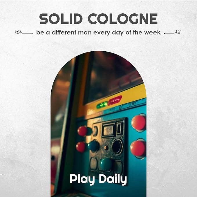 Mens Sample Solid Cologne Pack with Aspen, Lumberjack, Cedarwood Blend, Mystery Man, Life of the Party, Steel, and Business as Usual (Play Daily Solid Cologne Sampler Set - 7 Pack - 0.75 oz each)