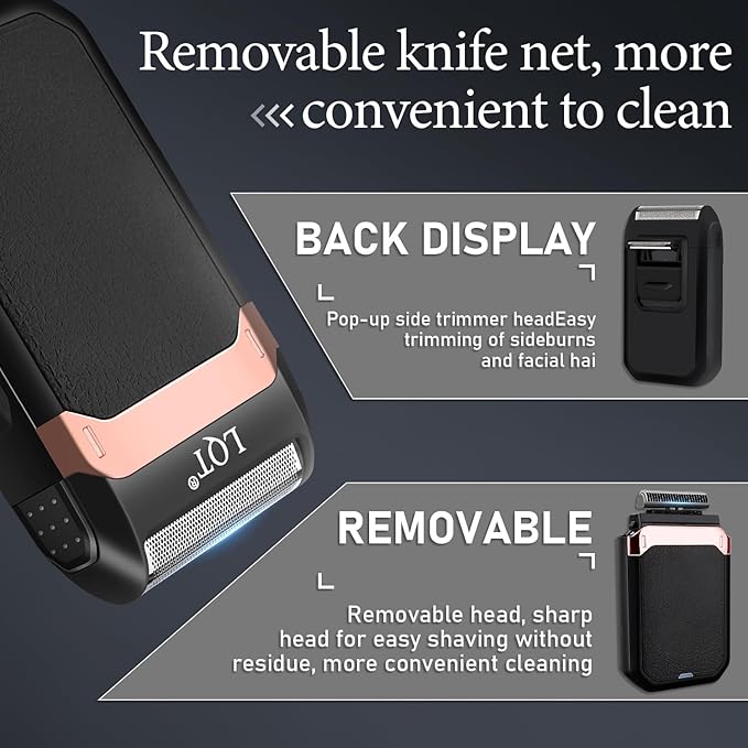 Professional Hair Clippers Set for Men, Cordless Rechargeable Barber Trimmers for Hair Cutting, Electric Shavers, LED Display, Grooming Kit for Head, Face, Body, Gifts for Men Husband & Father