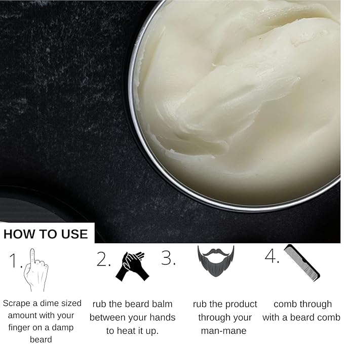BAHAWAT Beard Balm Tobacco Oud - Styles, Strengthens & Softens Beards - Natural Beard Conditioner- ZERO GRIT Balm - reduces beard itch, 2 ounce