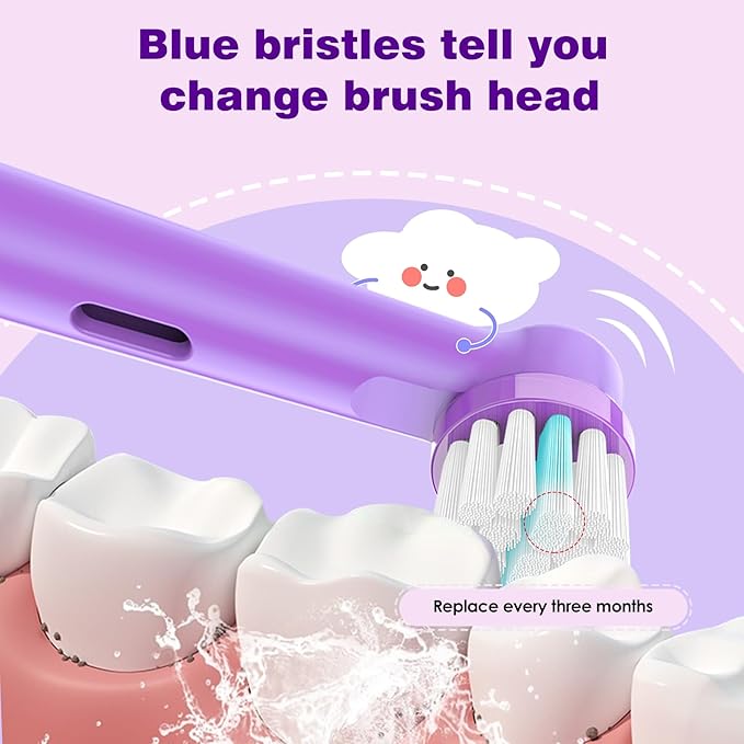 Kids Replacement Heads Compatible with Braun Oral B Kid Electric Toothbrush, Ultra Soft Bristles Replacement Toothbrush Heads,Toothbrush Heads are for Kids, 8 pcs