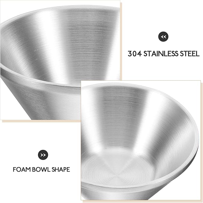Beaupretty Men Shaving Soap Bowl 12x5.7cm Stainless Steel Reusable Shave Bowl for Beard Care and Shaving Supplies for Household Use