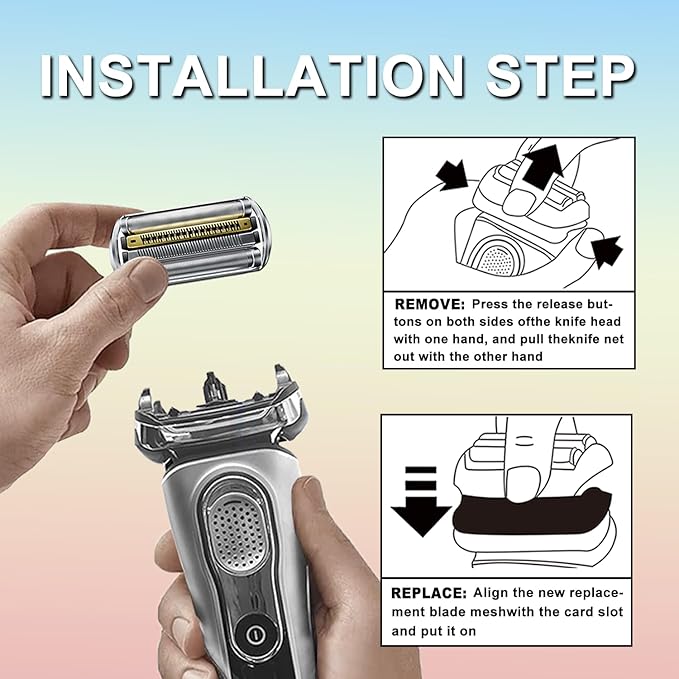 94M Series 9 PRO Electric Shaver Replacement Head for Men Razor Shaving Blades Compatible with 9290cc, 9291cc, 9370cc, 9376cc, 9293s, 9260s, 9295cc, 9385cc, 9390cc, 9330s, 9296cc and so on (2packs)