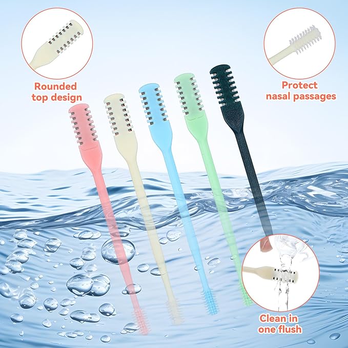 5 PCS 2-in-1 Nasal Hair Cutter,Nose Trimmer Manual,Double Sided Nose Hairs Knife for Women Men,Portable Nostril Hairs Trimmer 360 Degree Rotating with Ear Picker,Multicolor