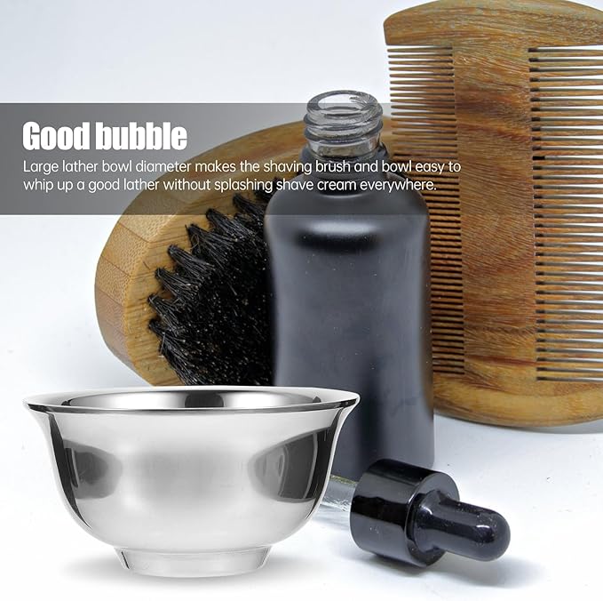TOYANDONA Stainless Steel Shaving Soap Bowl Barber Bubble Bowl Shaving Cream Cup for Men Sturdy Suitable for Beard Care Random Style