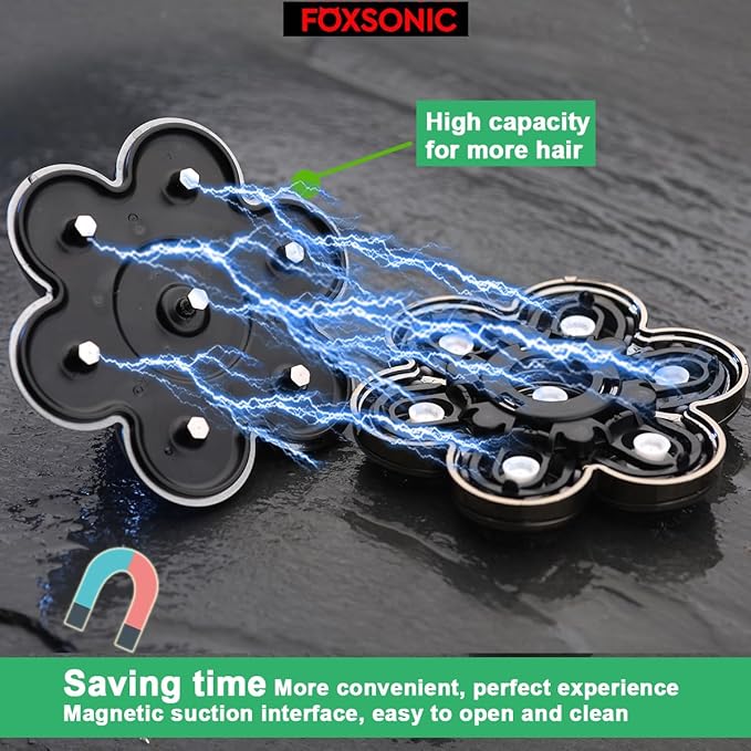 Magnetic 7 Blades Head Shaver Replacement Blades for head Shaver and Other Brands Head Shaver (CX7 Silver)