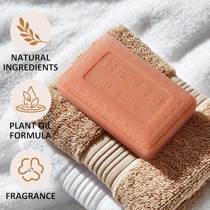 Bee & Flower Soap Bar Sandalwood Soap Moisturizing Bath Soap Bars Nourishes Your Skin 4.4 oz(Pack of 4)