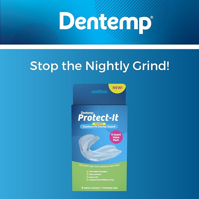 Dentemp Protect-It Custom Fit Mouth Guard 4 Pack for Teeth Grinding at Night - Night Guards for Sleep