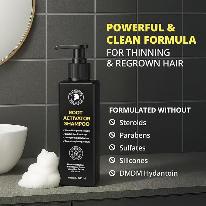 Root Activator Shampoo for Men: Made In USA - Hair Growth Shampoo for Hair Loss and Thinning Hair - Hair Loss RegrowthTreatments for Women Men (Refreshing Scent)