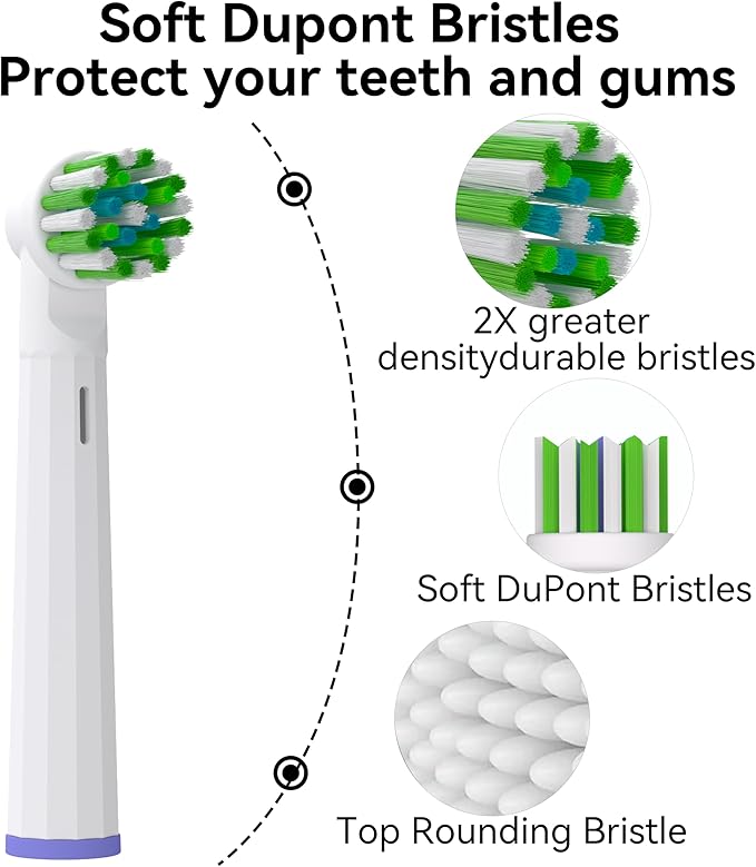 Replacement Toothbrush Heads Compatible with Oral-B Braun Pro 500/1000/1500/3000/3757/5000/7000/7500/8000, Professional Electric Brush Heads for Oral B Replacement Heads Refill,20 Pcs