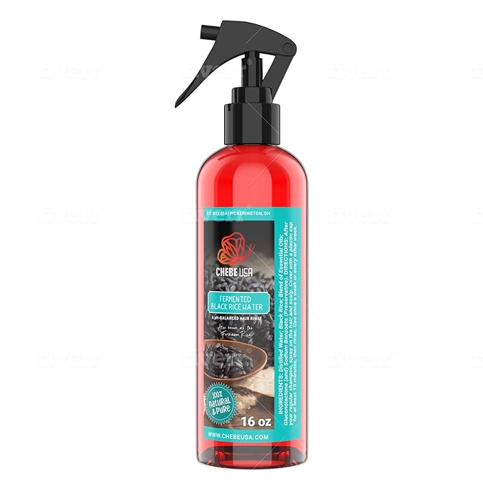Uhuru Naturals Fermented Black Rice Water - Contains All-Natural Ingredients Detangles and Smoothens Hair Promotes Shine Helps Repair Damage and Restore pH Balance Improves Overall Hair Condition