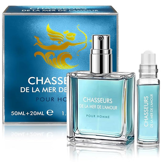 Pheromone Cologne for Men, Long Lasting Perfume for Men, Captivating Masculine Scent to Enhance Image, 2-Piece Set (1.7oz + 0.7oz)