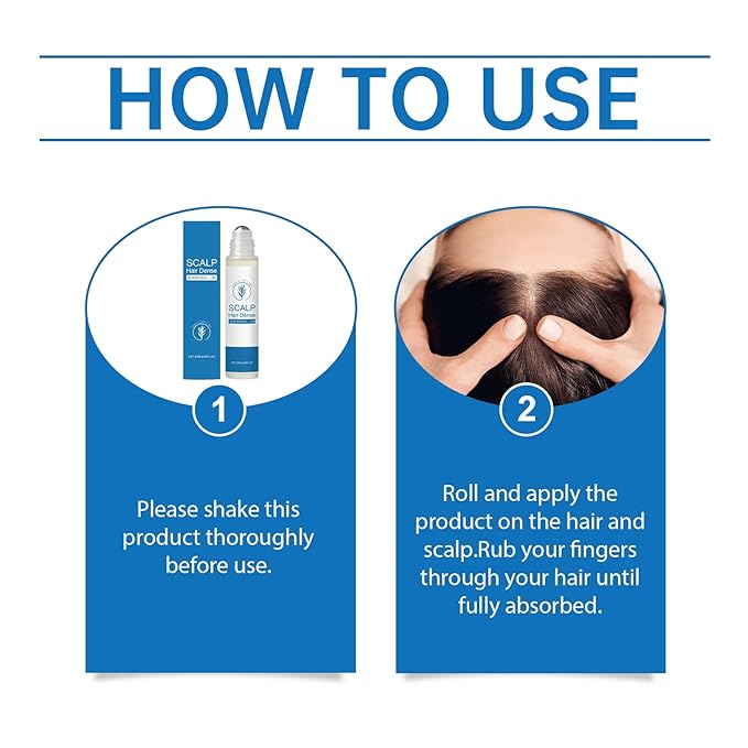 25ml Hair Growth Serum For Thickening & Densifying Hair - Scalp Treatment Serum For Thicker Fuller Hair With Rosemary & Ginger - Hair Density Roller Ball For All Hair Types