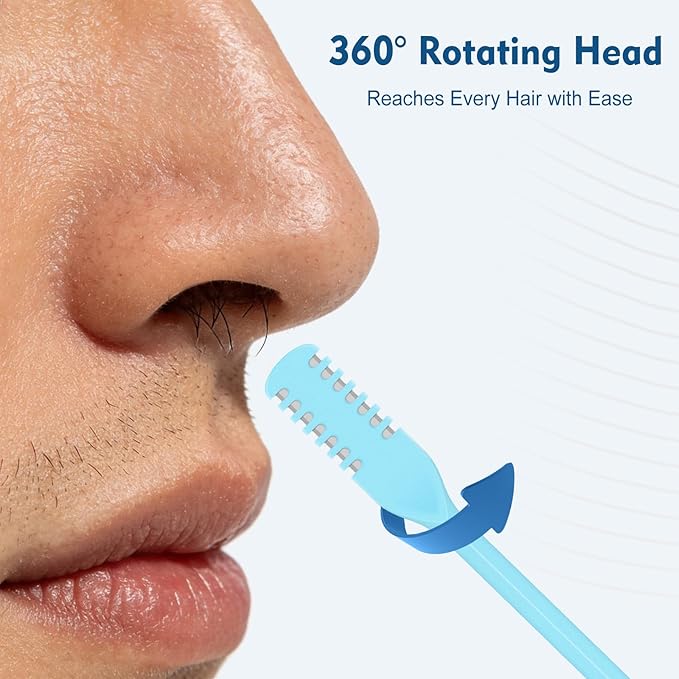 Nasal Hair Cutter, 5PCS Upgraded 360° Rotating Nose Hair Trimmer, Portable Double-Sided Nose Hair Trimmer for Men and Women, Complete Set in 5 Colors with Soft Brush