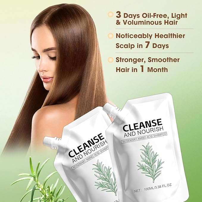 2PCS Rosemary Amino Acid Shampoo, Hair Growth Shampoo for Thinning Hair Women and Men Hair Loss, Strengthening Hair with Natural formula (3.38 fl.oz)